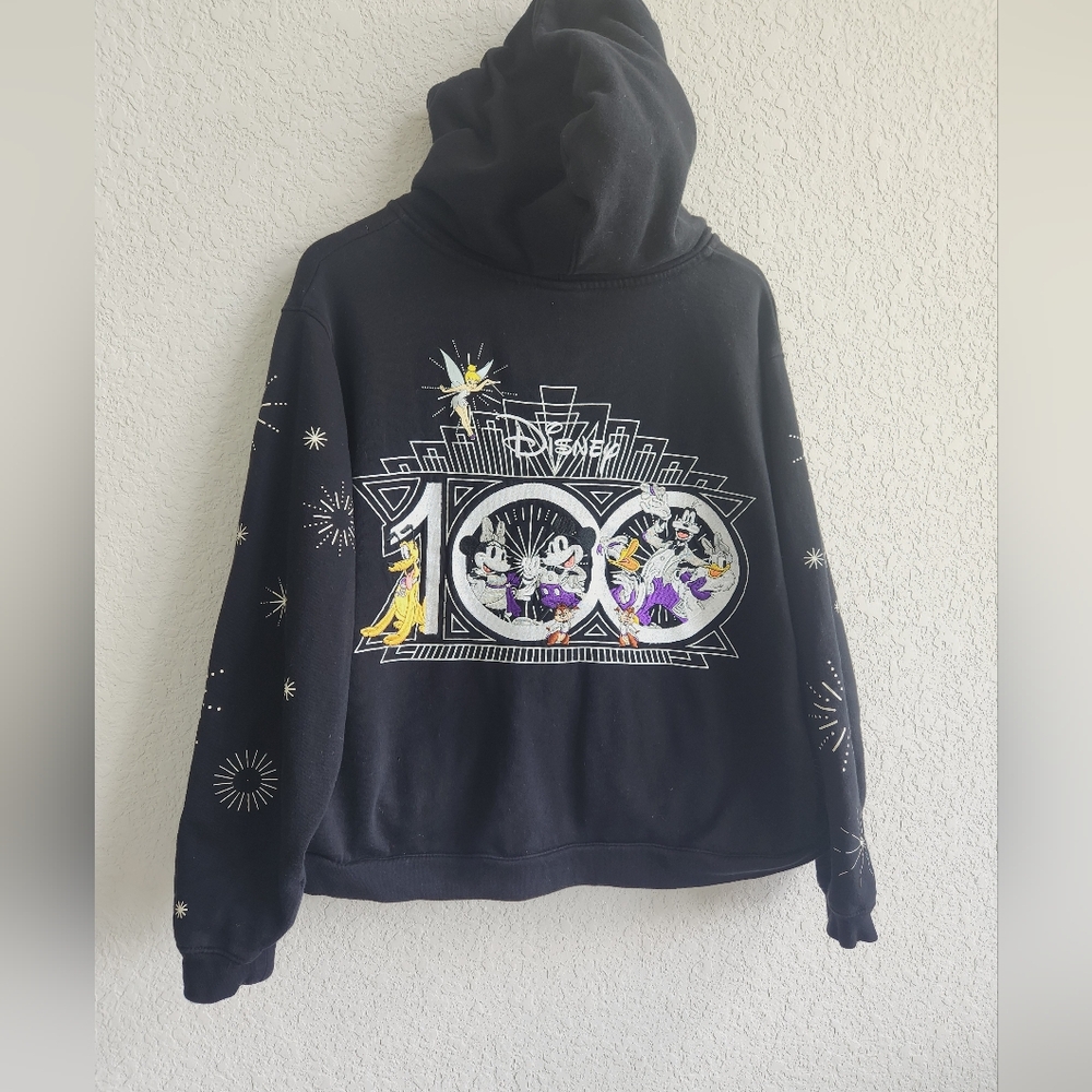 Disney World 100th Anniversary Mickey & Friends Black Zip Up Jacket 2X